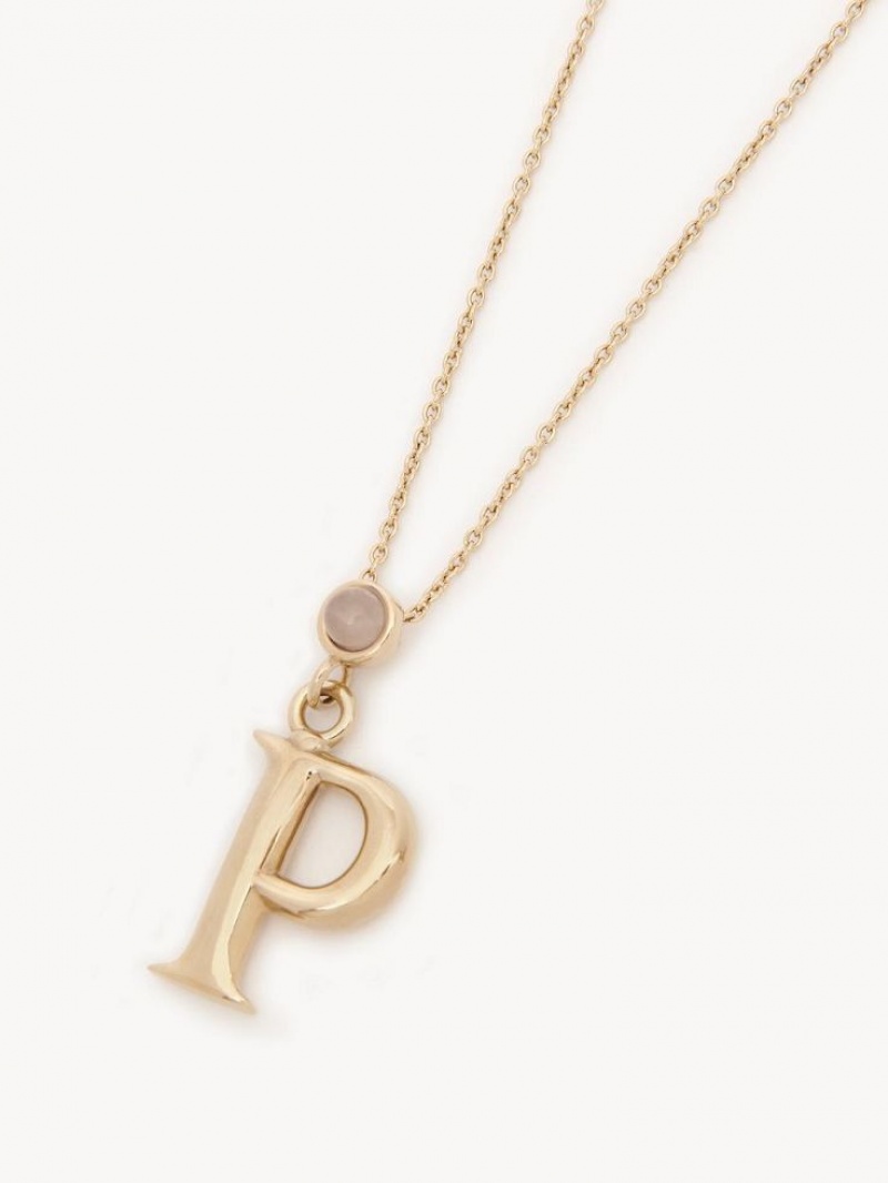 Colares Chloe Alphabet With Pendant Douradas | CHE-SR14340