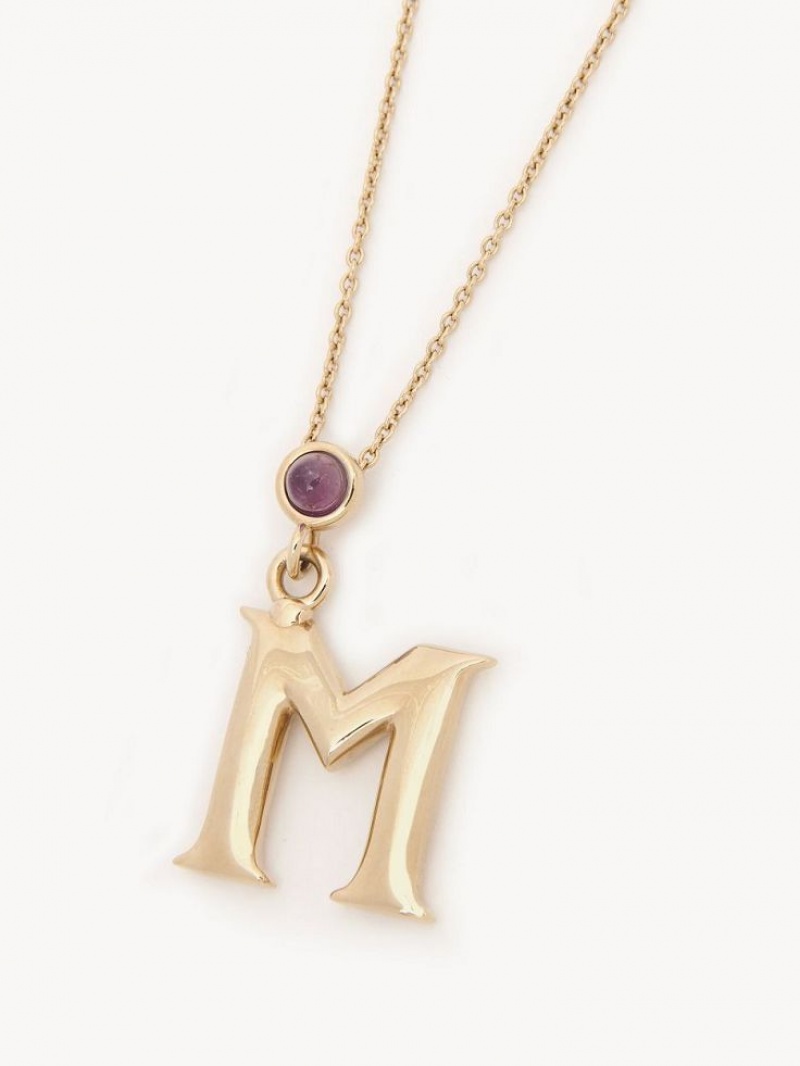 Colares Chloe Alphabet With Pendant Douradas | CHE-SR14343