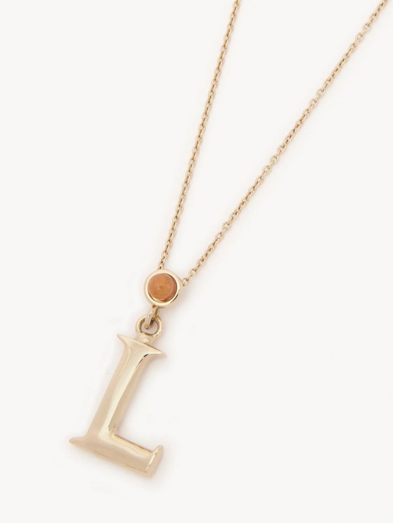 Colares Chloe Alphabet With Pendant Douradas | CHE-SR14344