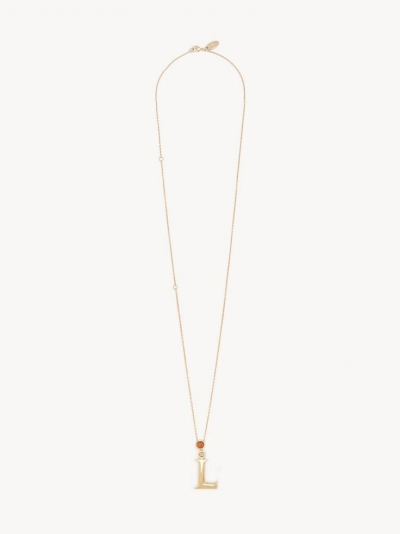 Colares Chloe Alphabet With Pendant Douradas | CHE-SR14344