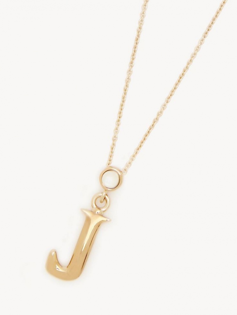 Colares Chloe Alphabet With Pendant Douradas | CHE-SR14346