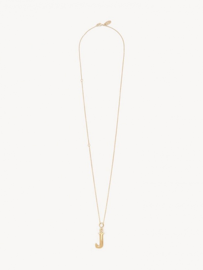 Colares Chloe Alphabet With Pendant Douradas | CHE-SR14346