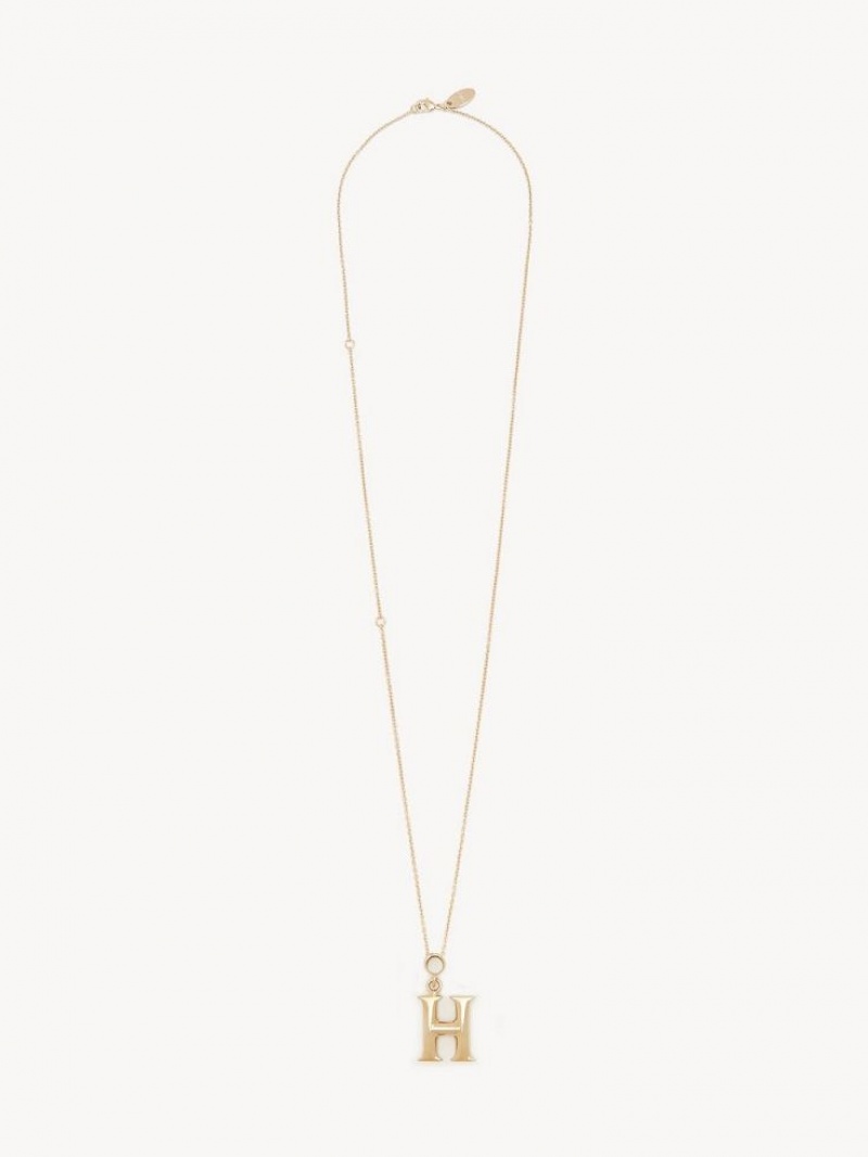 Colares Chloe Alphabet With Pendant Douradas | CHE-SR14348