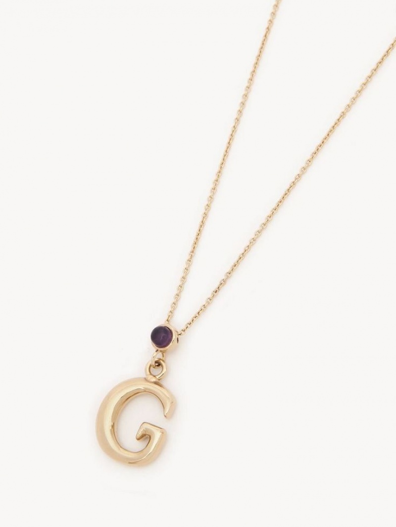 Colares Chloe Alphabet With Pendant Douradas | CHE-SR14349