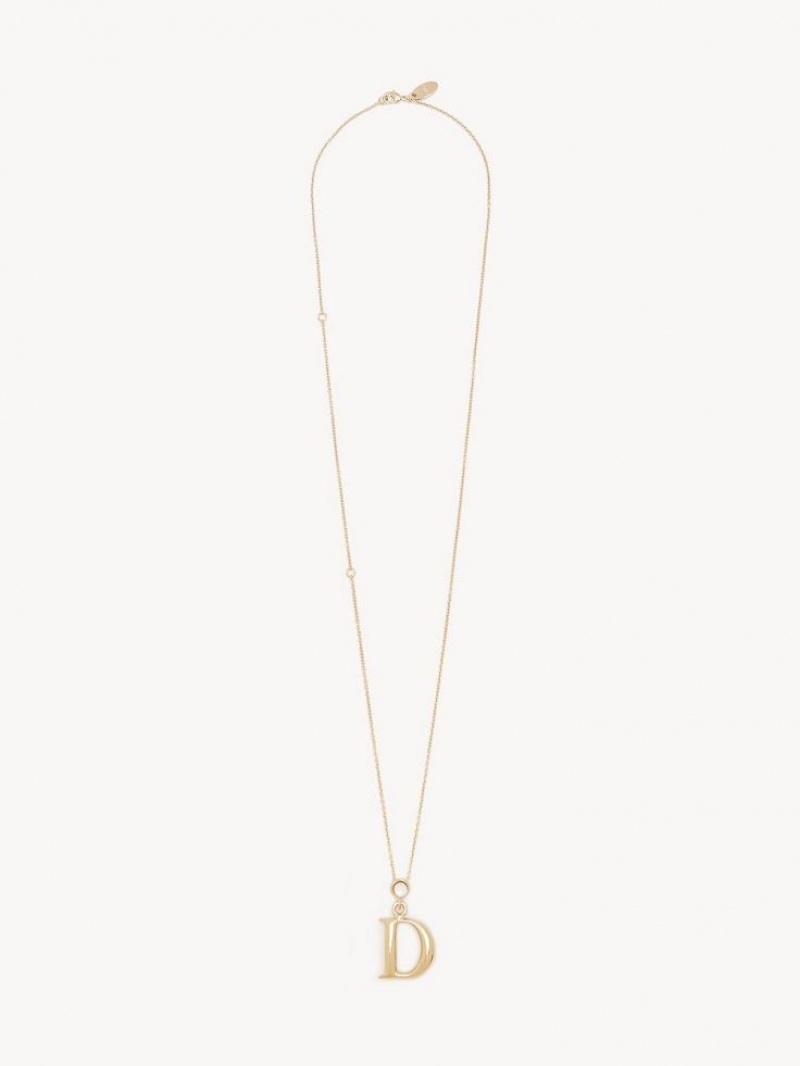 Colares Chloe Alphabet With Pendant Douradas | CHE-SR14352