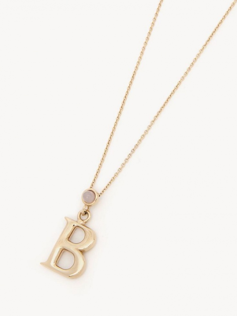 Colares Chloe Alphabet With Pendant Douradas | CHE-SR14422