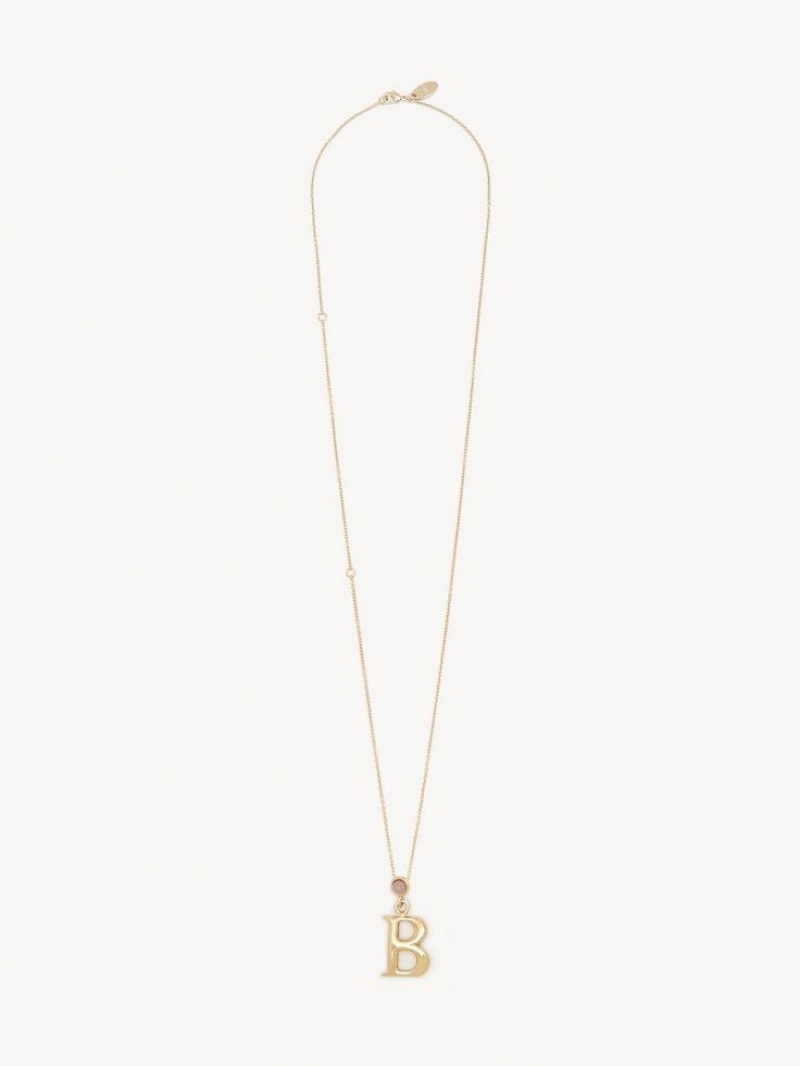 Colares Chloe Alphabet With Pendant Douradas | CHE-SR14422