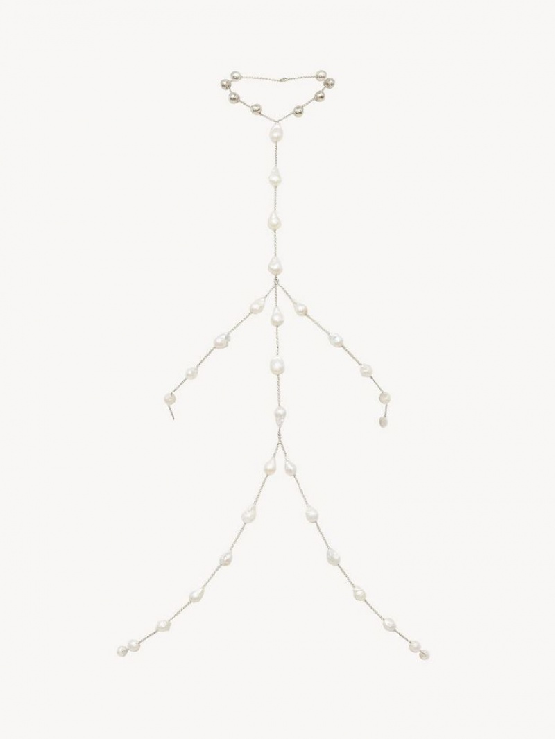 Colares Chloe Darcey Body Chain Branco | CHE-SR14454