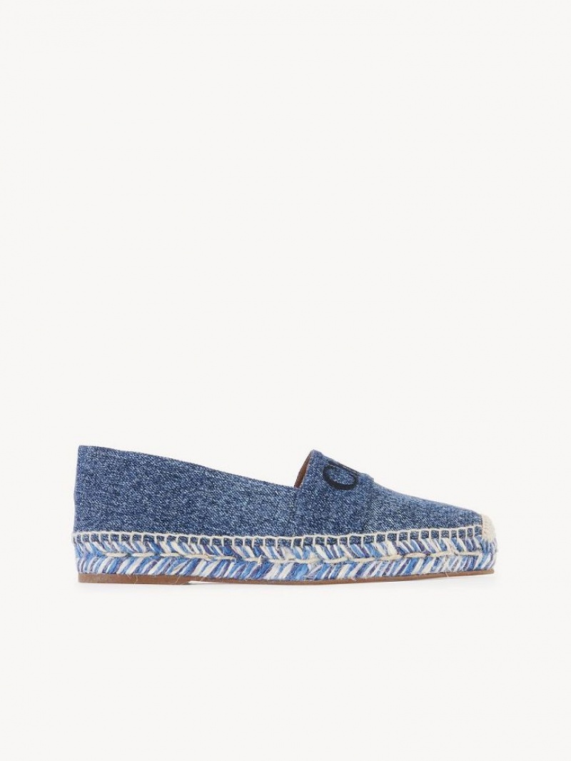 Espadrille Chloe Piia Flat Azuis | CHE-SR14153