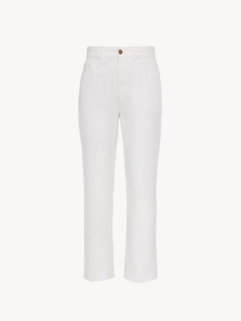 Jeans Chloe Masaya Cropped Straight Branco | CHE-SR13972