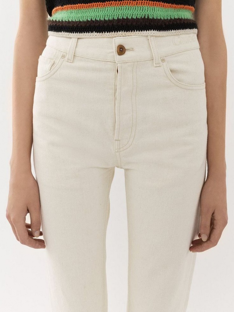 Jeans Chloe Semeru Straight-leg Branco | CHE-SR13996