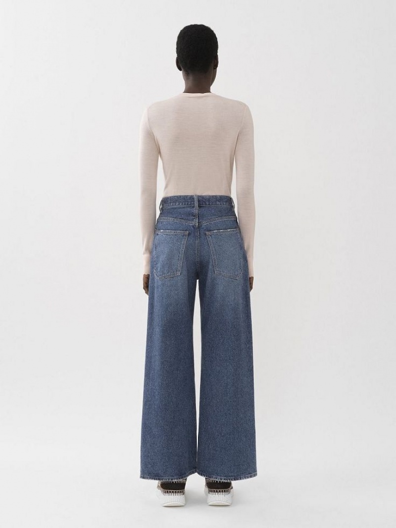 Jeans Chloe Stromboli Wide Cropped Azuis | CHE-SR14011