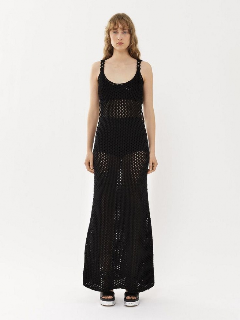 Knitwear Chloe Crochet Tank Pretas | CHE-SR13933