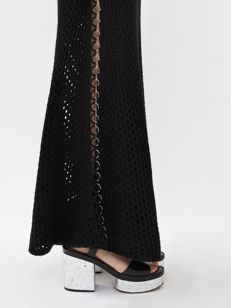 Knitwear Chloe Crochet Tank Pretas | CHE-SR13933