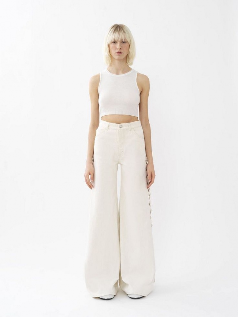 Knitwear Chloe Cropped Branco | CHE-SR13938