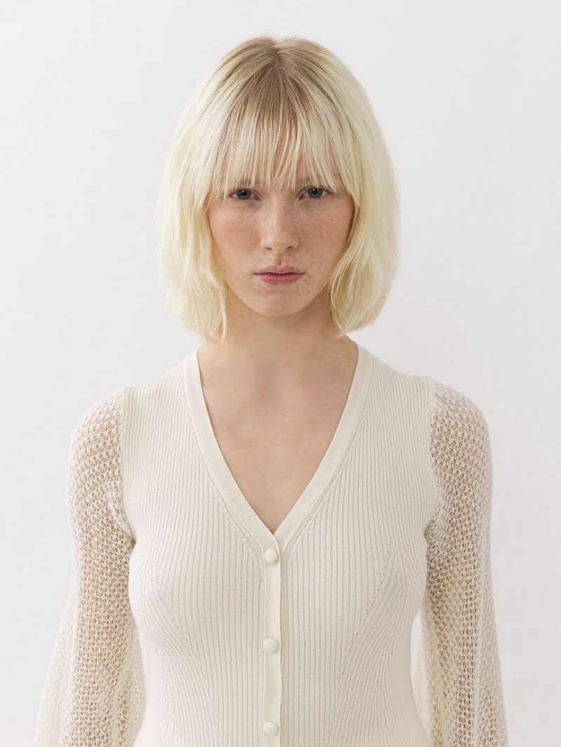 Knitwear Chloe Fitted Cardigan Branco | CHE-SR13941