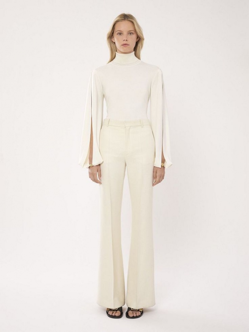 Knitwear Chloe Fitted Mock-neck Branco | CHE-SR13958