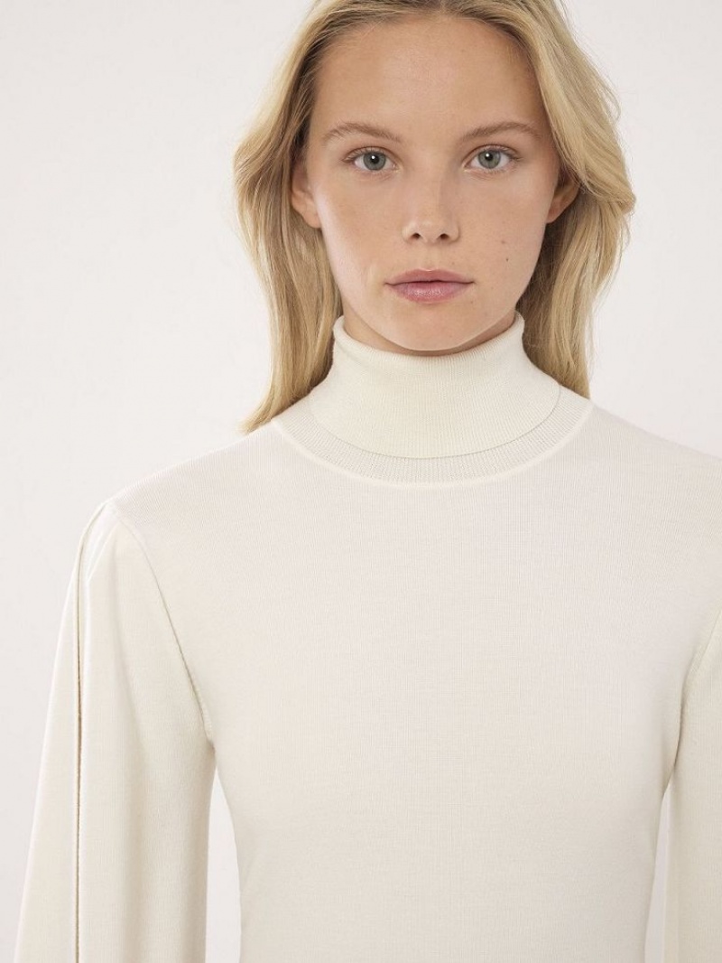 Knitwear Chloe Fitted Mock-neck Branco | CHE-SR13958