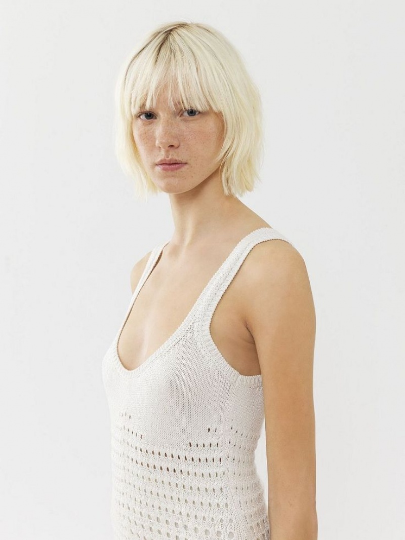 Knitwear Chloe Flared Tank Branco | CHE-SR13929