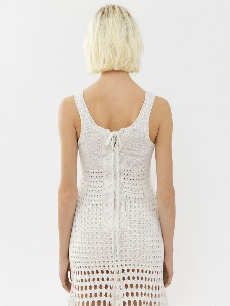 Knitwear Chloe Flared Tank Branco | CHE-SR13929