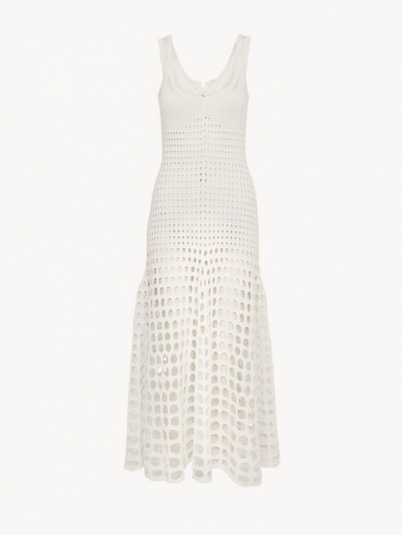 Knitwear Chloe Flared Tank Branco | CHE-SR13929