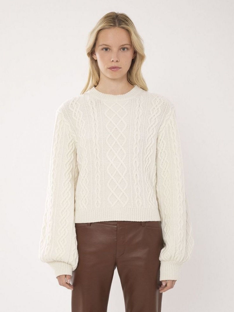 Knitwear Chloe Generous Cable-knit Branco | CHE-SR13956