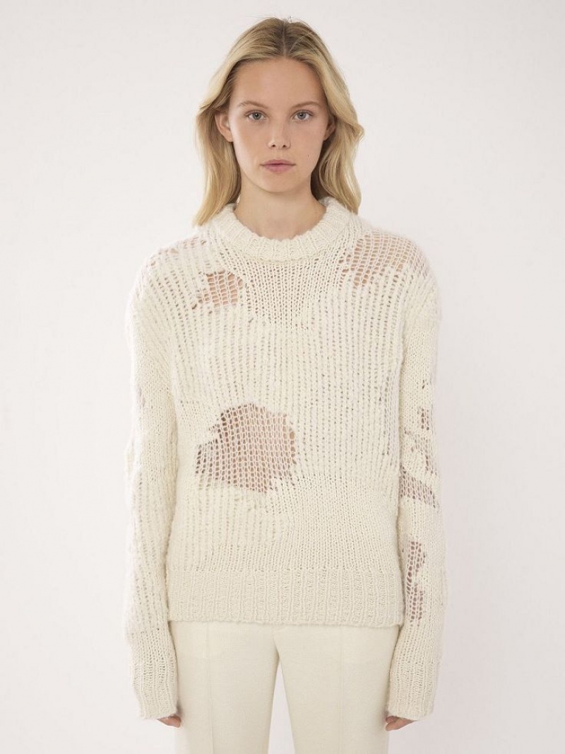 Knitwear Chloe Generous Mock-neck Branco | CHE-SR13953