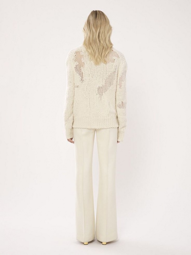 Knitwear Chloe Generous Mock-neck Branco | CHE-SR13953