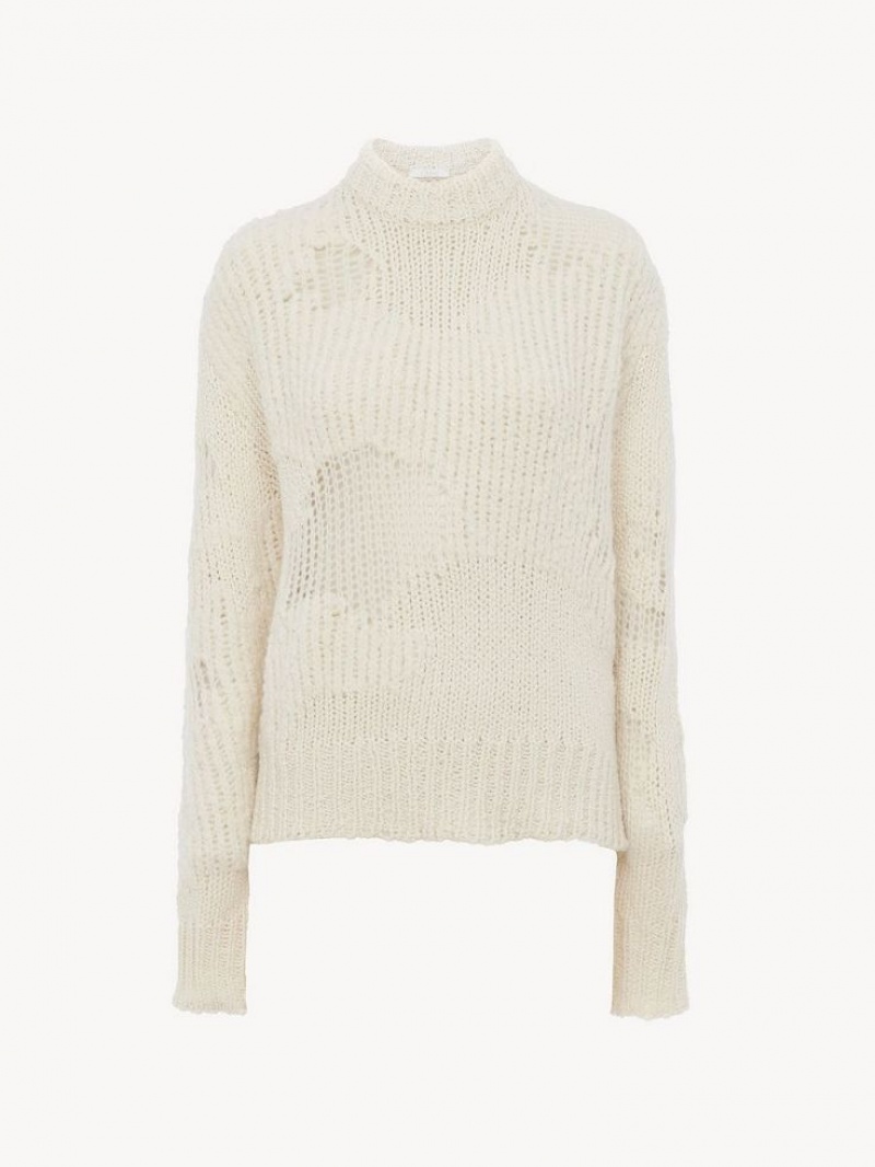 Knitwear Chloe Generous Mock-neck Branco | CHE-SR13953