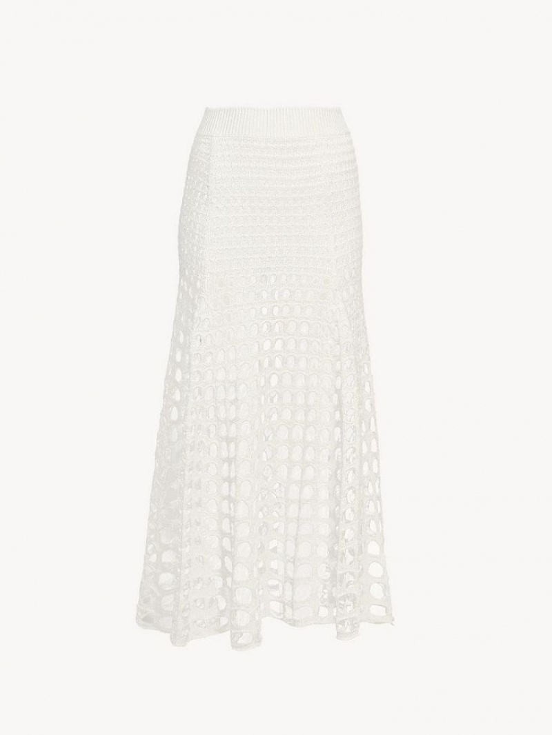 Knitwear Chloe Maxi Flared Branco | CHE-SR13930