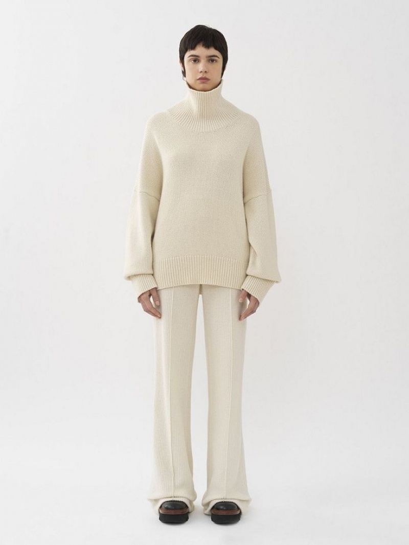 Knitwear Chloe Oversized High-neck Branco | CHE-SR13927