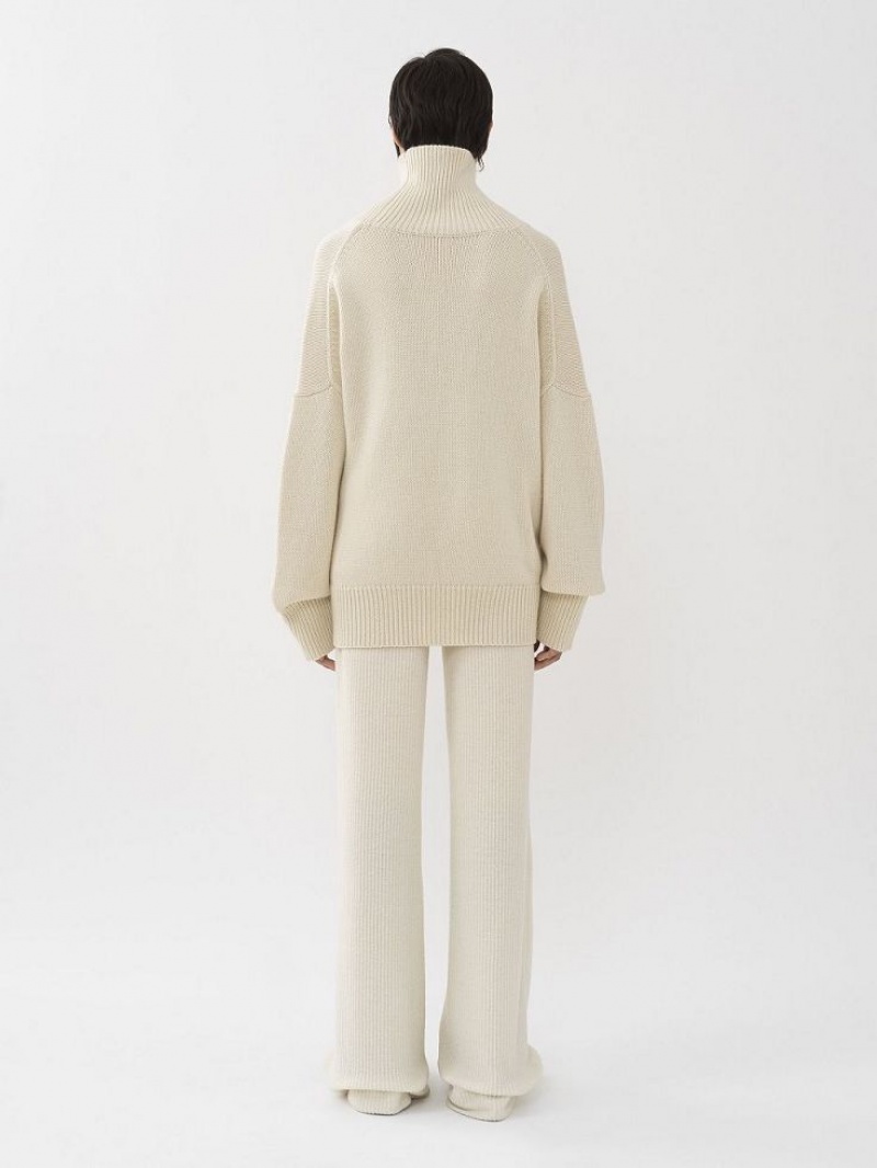 Knitwear Chloe Oversized High-neck Branco | CHE-SR13927