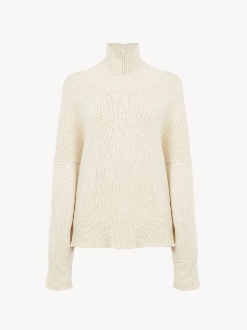 Knitwear Chloe Oversized High-neck Branco | CHE-SR13927