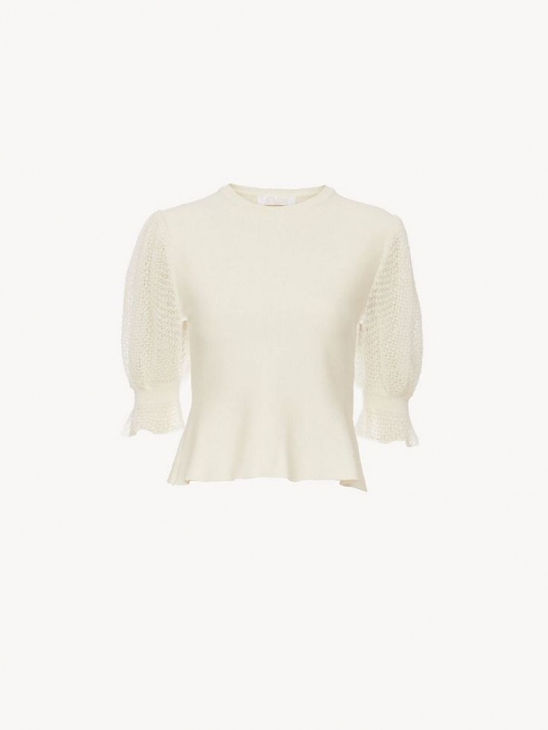 Knitwear Chloe Peplum Branco | CHE-SR13921