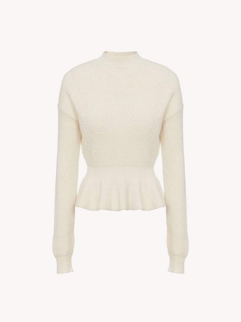 Knitwear Chloe Peplum Branco | CHE-SR13963