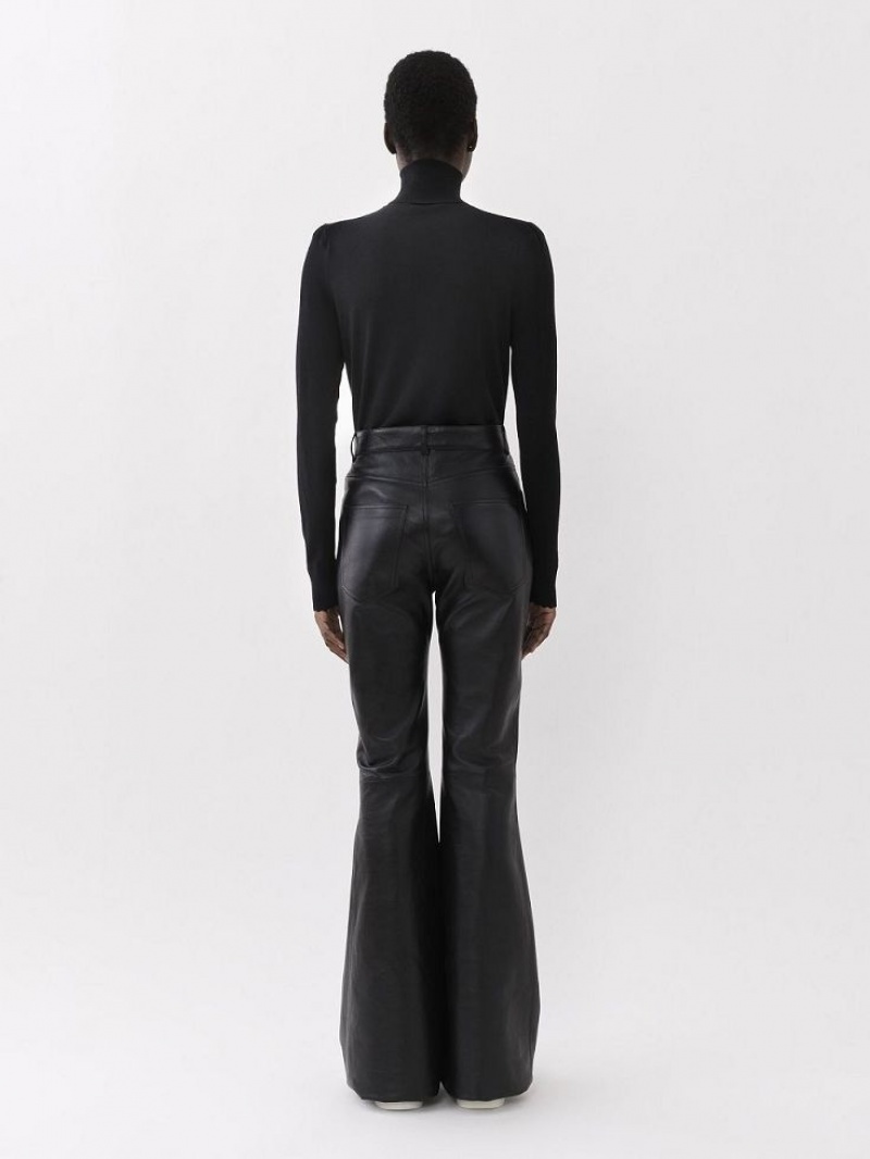 Leather Chloe Flared Pants Pretas | CHE-SR14114