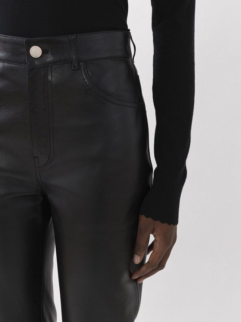 Leather Chloe Flared Pants Pretas | CHE-SR14114