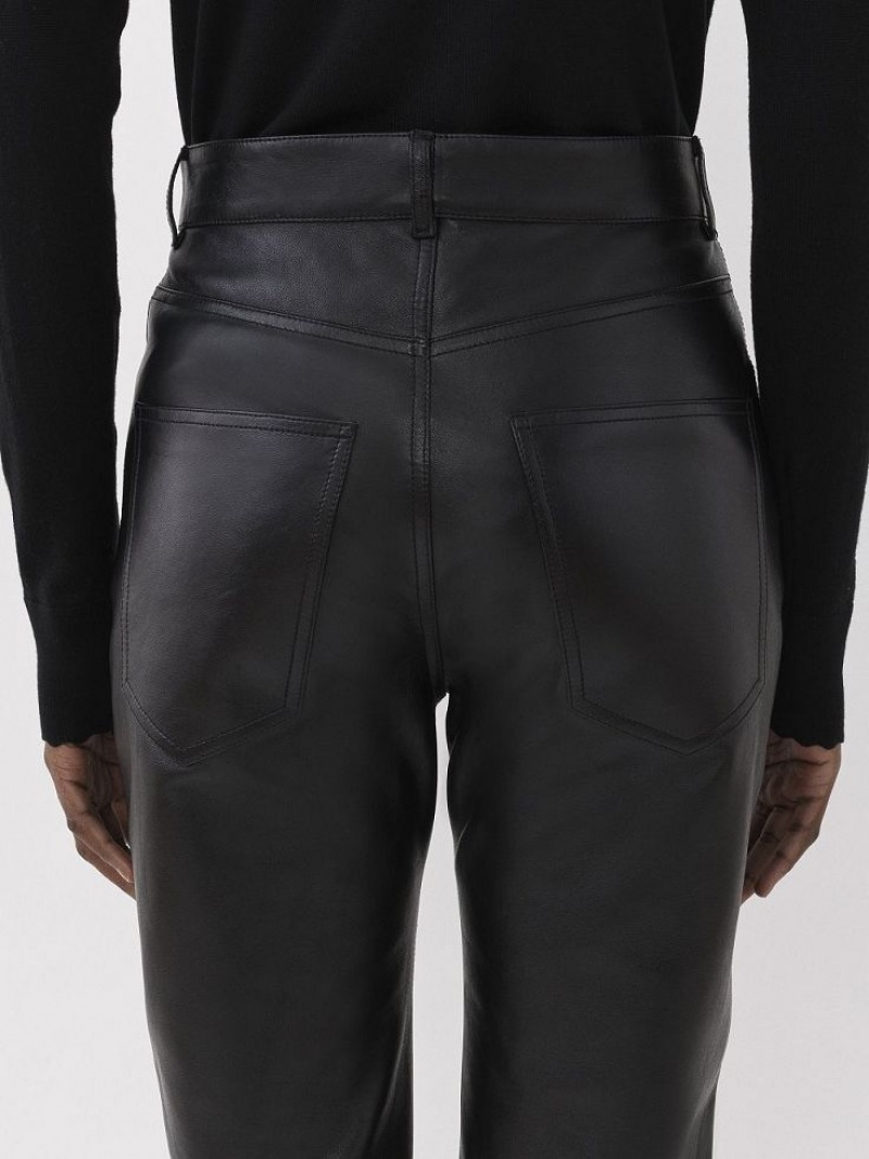 Leather Chloe Flared Pants Pretas | CHE-SR14114