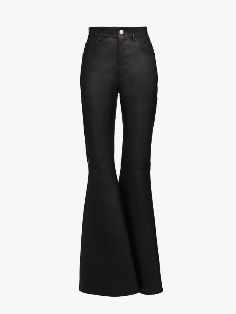 Leather Chloe Flared Pants Pretas | CHE-SR14114