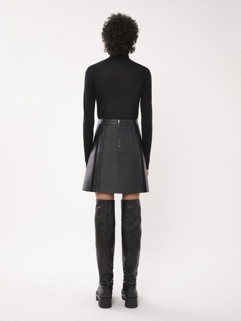 Leather Chloe Mini Skirt Pretas | CHE-SR14120