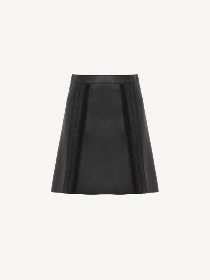 Leather Chloe Mini Skirt Pretas | CHE-SR14120