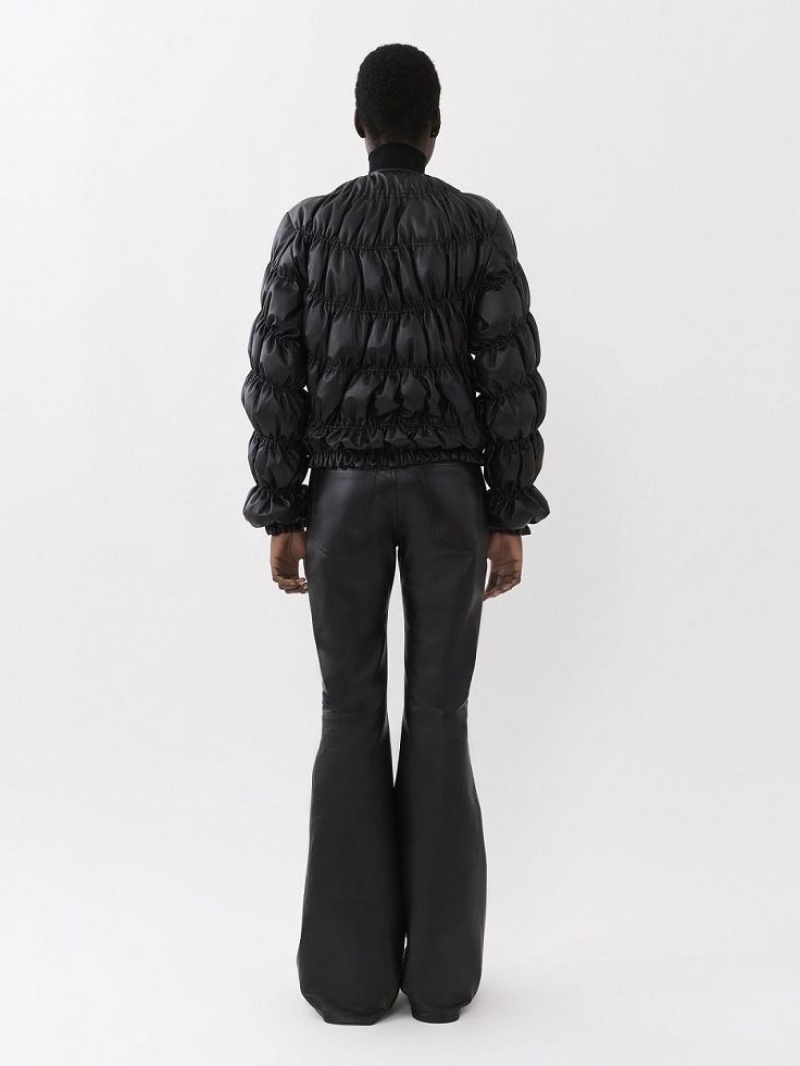 Leather Chloe Ruched Puffer Jacket Pretas | CHE-SR14115