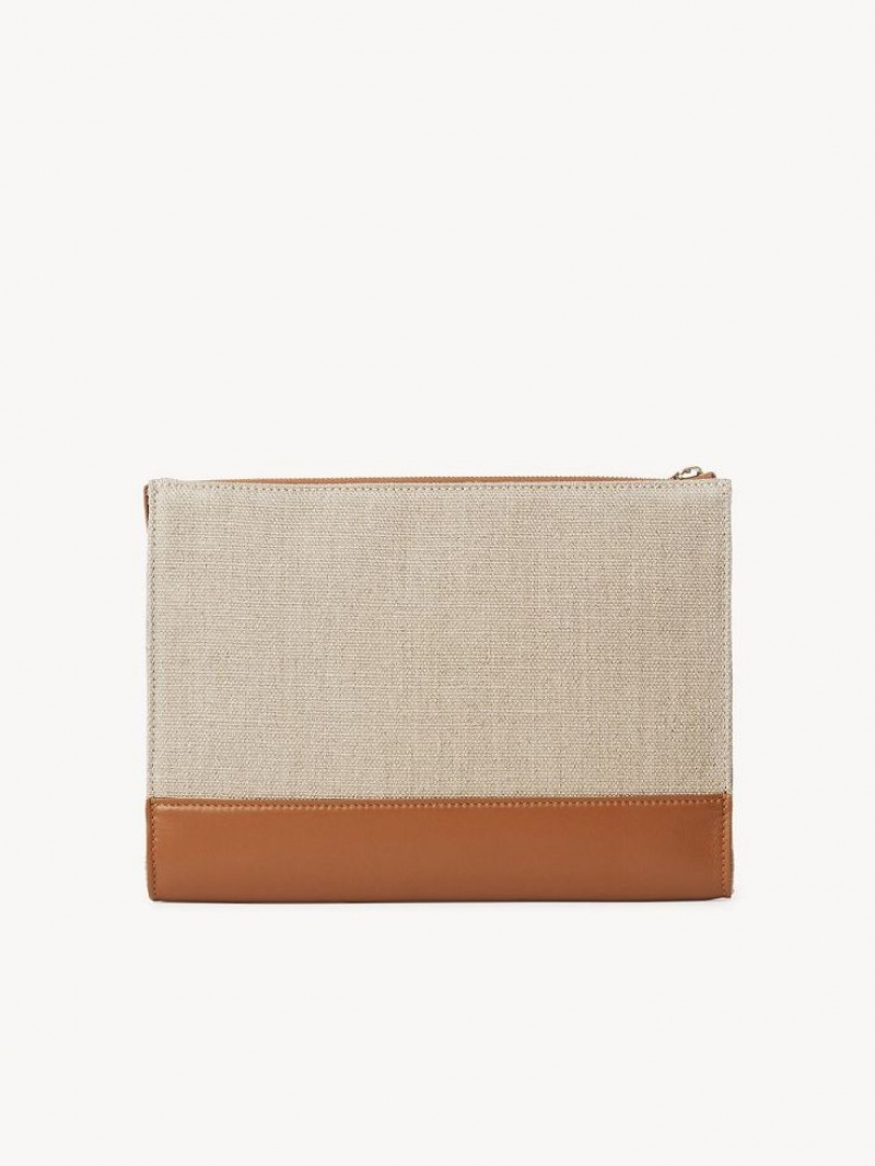 Pouches Chloe Sense Zippered Marrom | CHE-SR14329