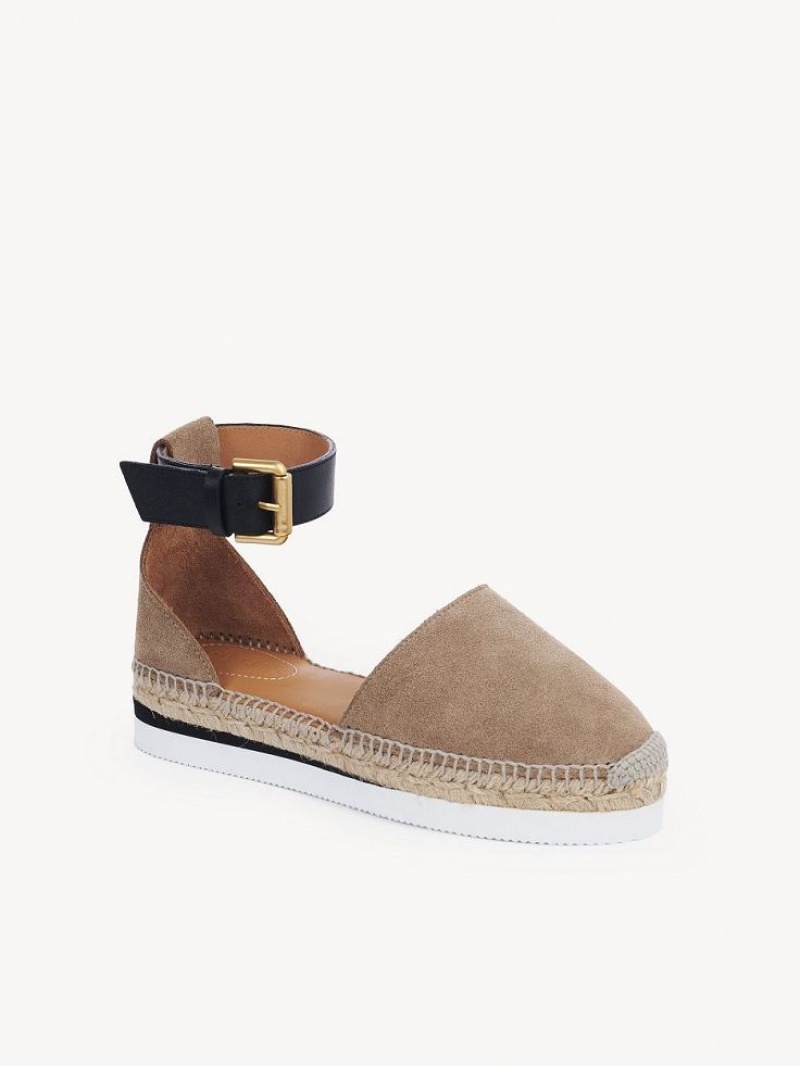 Sandálias Chloe Glyn Espadrille Caqui | CHE-SR14803