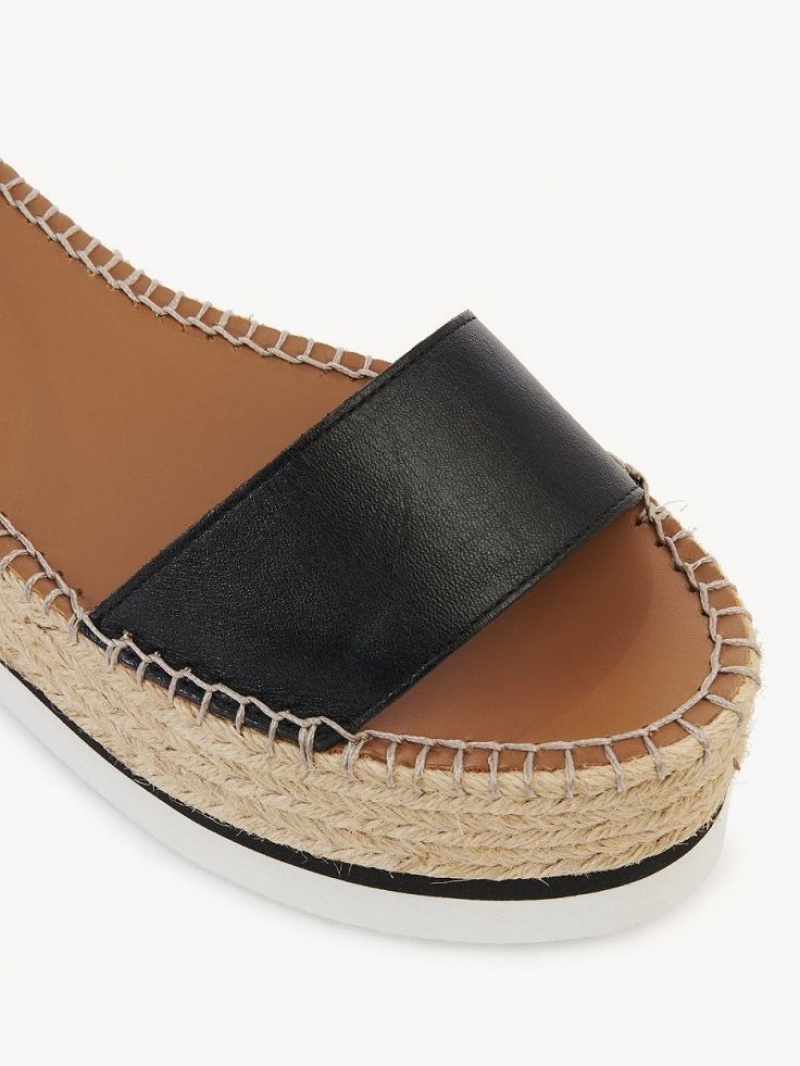 Sandálias Chloe Glyn Espadrille Pretas | CHE-SR14836