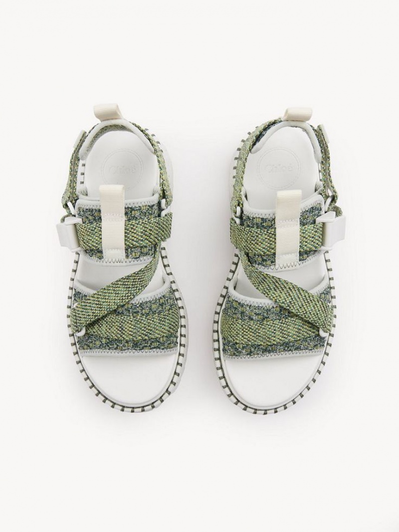 Sandálias Chloe Lilli Flat Verdes | CHE-SR14176