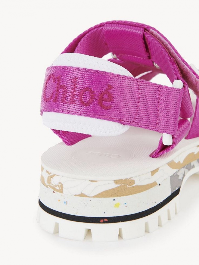 Sandálias Chloe Nikie Active Flat Rosa | CHE-SR14177