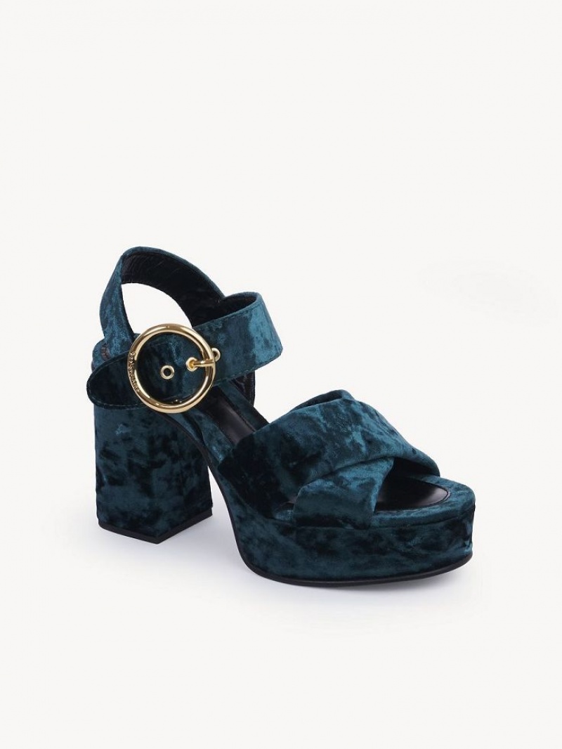 Sandálias Chloe Orla Platform Verdes | CHE-SR14808