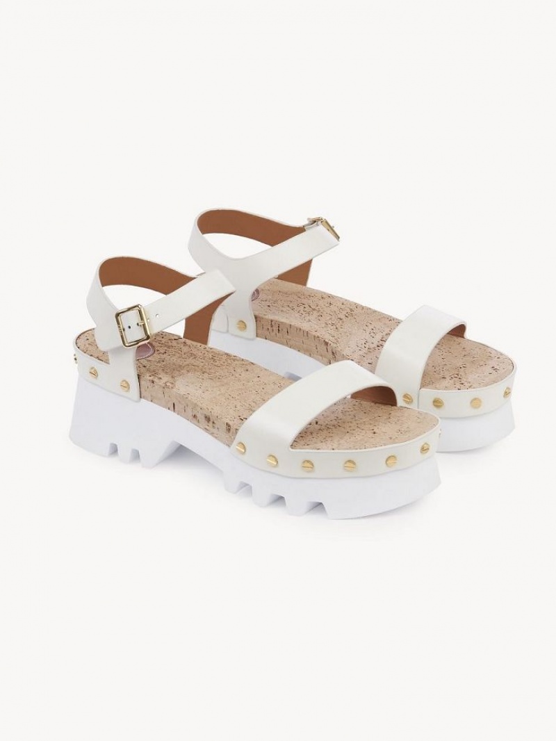 Sandálias Chloe Owena Platform Branco | CHE-SR14162