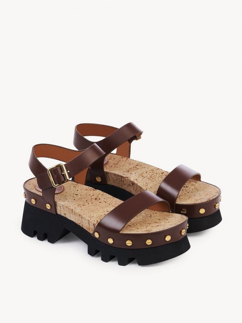 Sandálias Chloe Owena Platform Marrom | CHE-SR14161